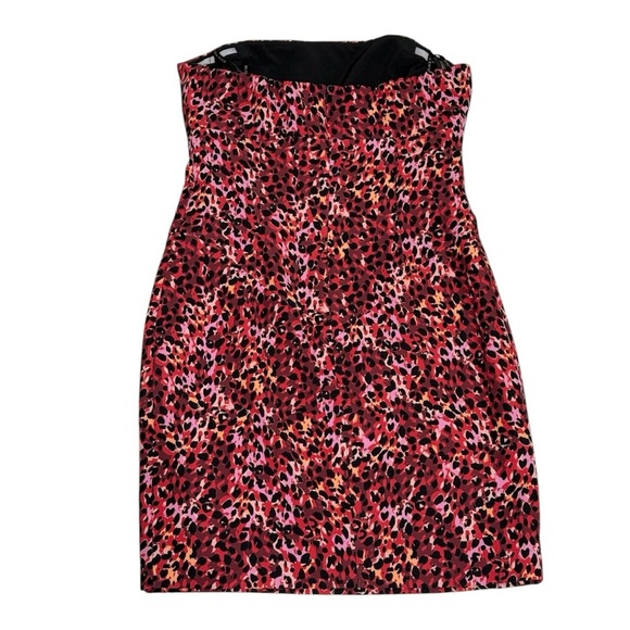 Black Halo Strapless Animal Print Mini Cocktail Dress Size 6 - Picture 8 of 8